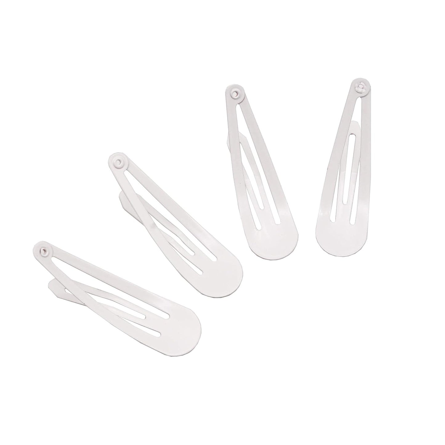 Dofash 5CM/2IN White Snap hair Clips Metal Hair Grips Hair Accessories For Women 12PCS (White)