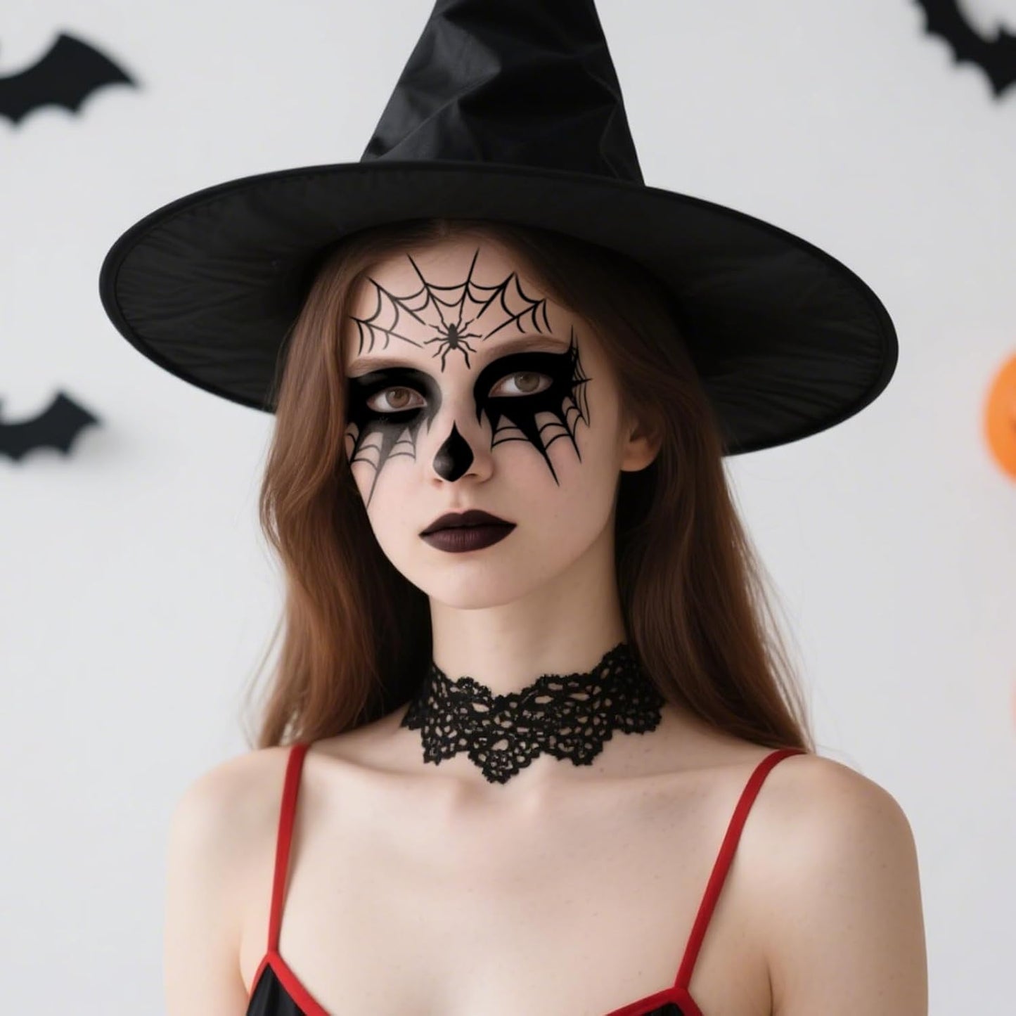 Halloween Spider Web Face Tattoos, Temporary Tattoos Stickers, Face Tattoo Decals,Temporary Makeup Tattoos, Face Tattoo Sticker Art for Adult Kids Halloween Costume Accessories 8Pcs