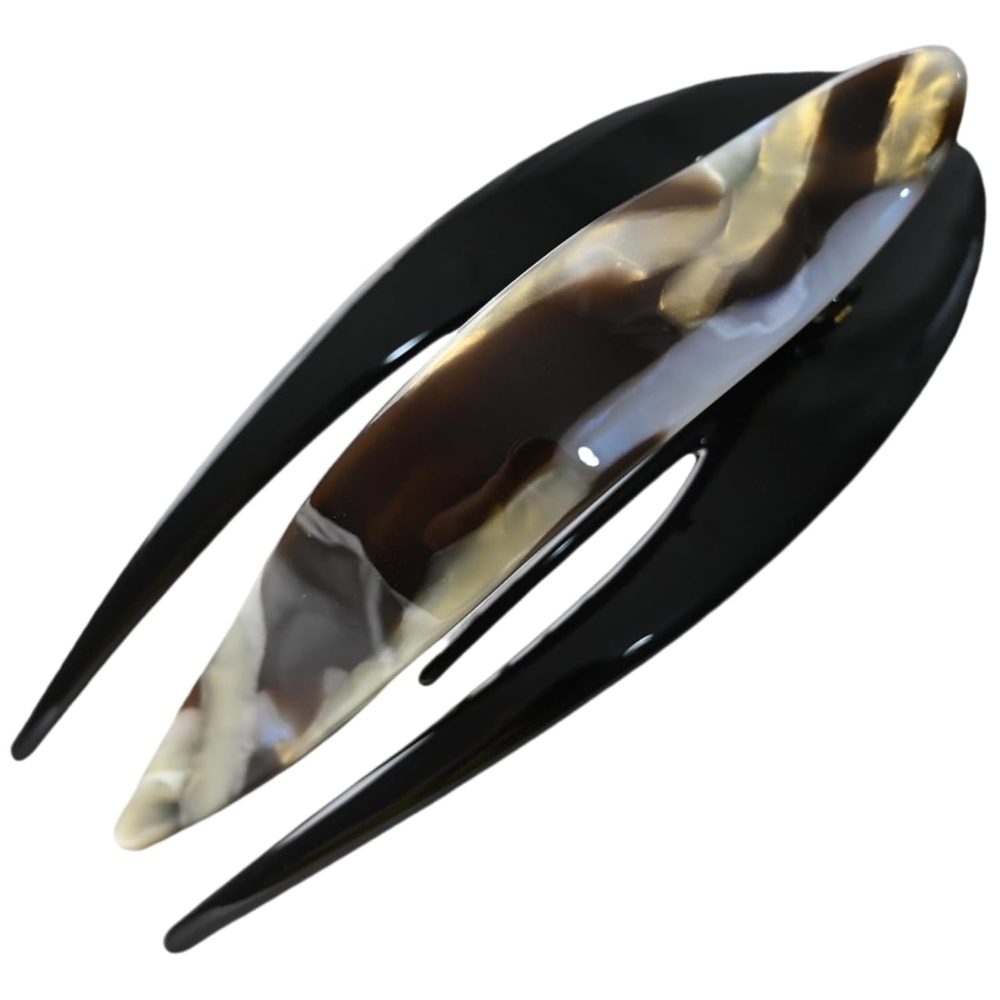 Handmade Celluloid French Design Tortoise Shell Barrettes Side-slide Opening Duck Luxury Fashion Accessories Hair Clip Claw for Women (coffee)