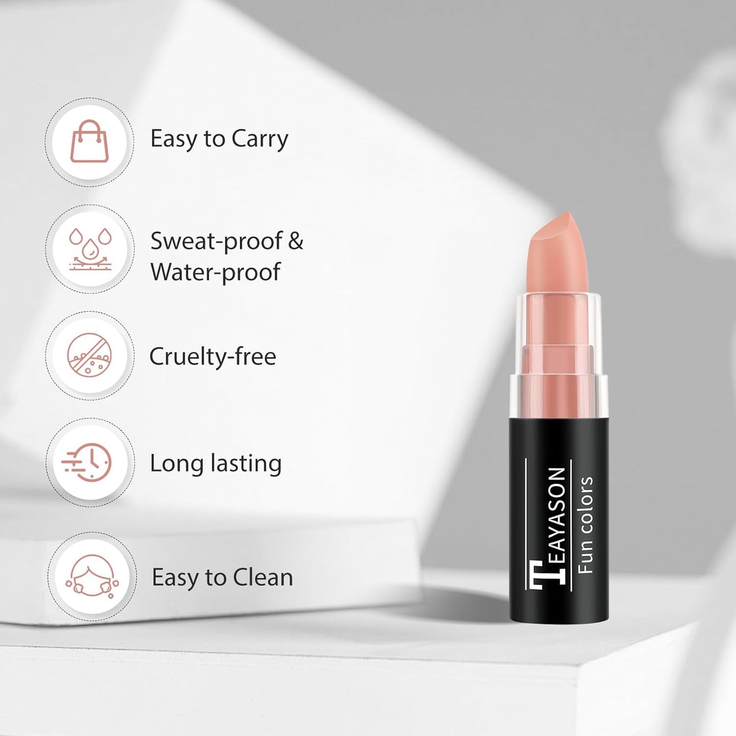 Naked Orange Face Body Paint Stick, Matte Lipstick Eye Black Stick Face-Paint Make Up, Long Lasting Waterproof Orange Makeup for Halloween Pumpkin Tige Costume Cosplay Makeup