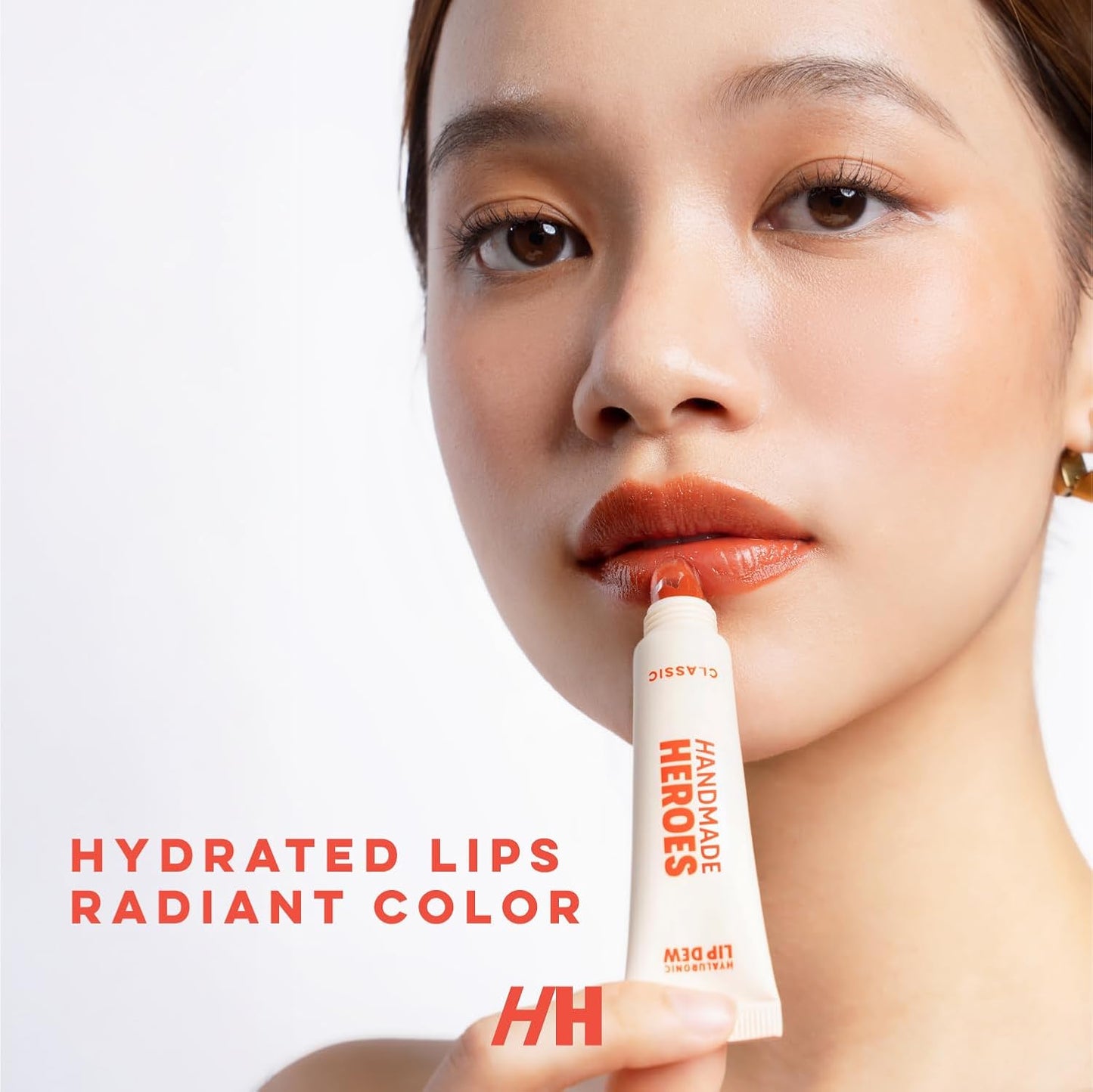 Handmade Heroes 100% Natural Vegan Tinted Lip Gloss with Hyaluronic Acid - Lightweight Moisturizing Soft Lipstick for Dry Lips - Classic (Red)