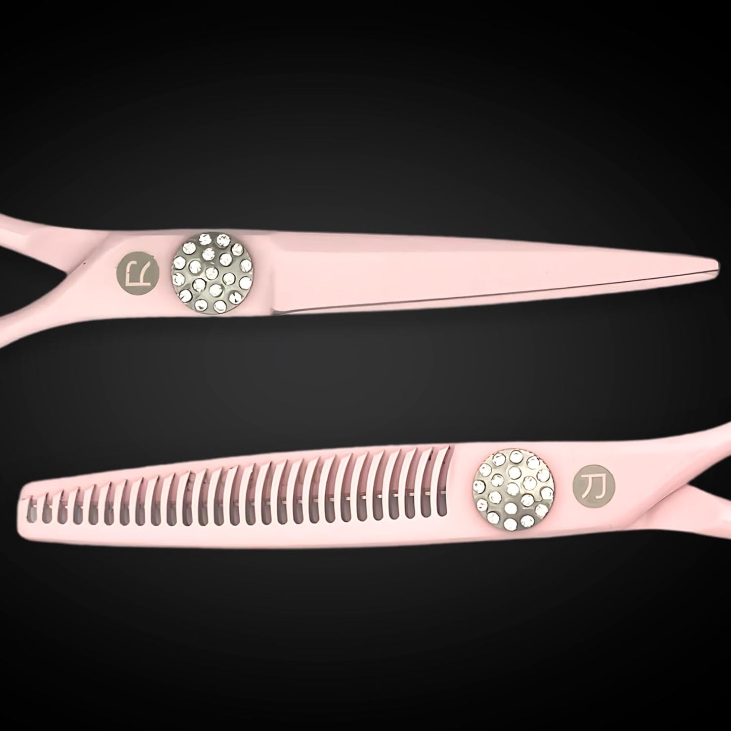 Pink Hair Scissors Set for Professional Cuts - 440C Stainless Steel w/Pink Titanium Finish - Sharp, Durable (5.5" Regular Set)