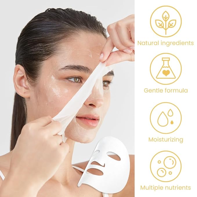 Face Sheet Mask Skincare,Hydrating Spa Face Mask For Sensitive Skin,Moisturize,Nourish for All Skin Types,Natural Skin Care Spa Face Mask for Women Men Girls,Pack of 6