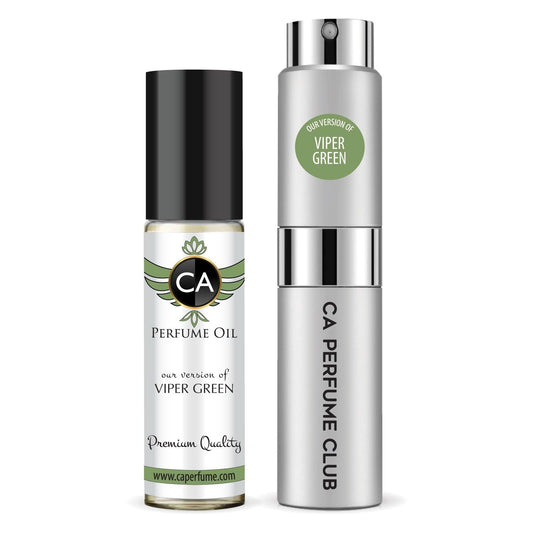 CA Perfume Duo Impression of Viper Green For Women And Men Perfume Layering Set Long Lasting Travel Size EDP + Body Oil Roll-On Bottle 0.27 Fl Oz+0.33 Fl Oz