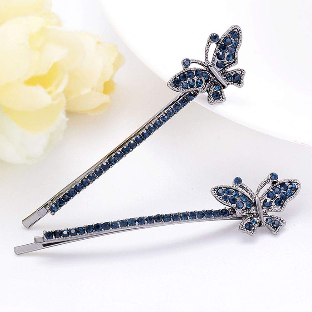 WHITEBRIDGE 6pcs Vintage Butterfly Flowers Hair Bobby Pins Metallic Barrettes Hair Clips for Women Girls - Vintage Butterfly Hairpins Bobby Pins