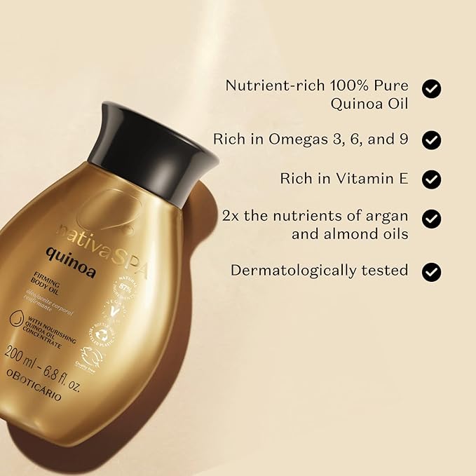 O BOTICARIO Nativa SPA Body Hydrating Oil Bundle: Madagascar Vanilla, Plum Moisturizing Body Oils, & Quinoa Firming Body Oil, 6.8 Ounce (each x3)