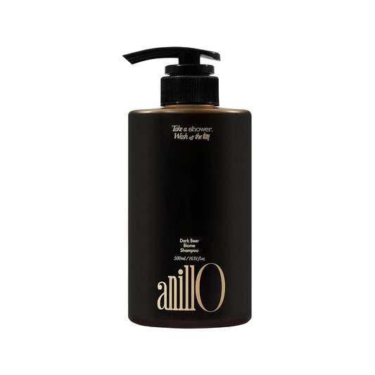ANILLO Dark Beer Biome Shampoo - Vegan Thicker Hair & Sclap Care with Caffeine & Green Mint Complex for Volumizing Hair- Deep Cleansing, Oil Control & Cooling Effect, Sulfate-Free 500 ml / 16.9 fl oz
