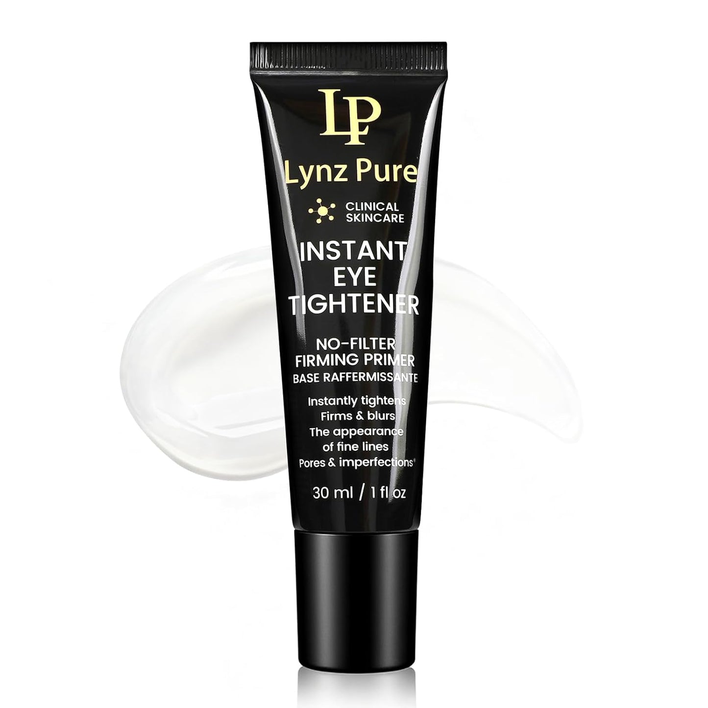Lynz Pure Instant Eye Tightener, Temporary Firming Eye Cream & Makeup Primer, Smoothes Fine Lines & Minimizes Pores, No Filter Eye Primer 30ml