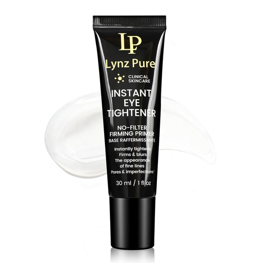 Lynz Pure Instant Eye Tightener, Temporary Firming Eye Cream & Makeup Primer, Smoothes Fine Lines & Minimizes Pores, No Filter Eye Primer 30ml