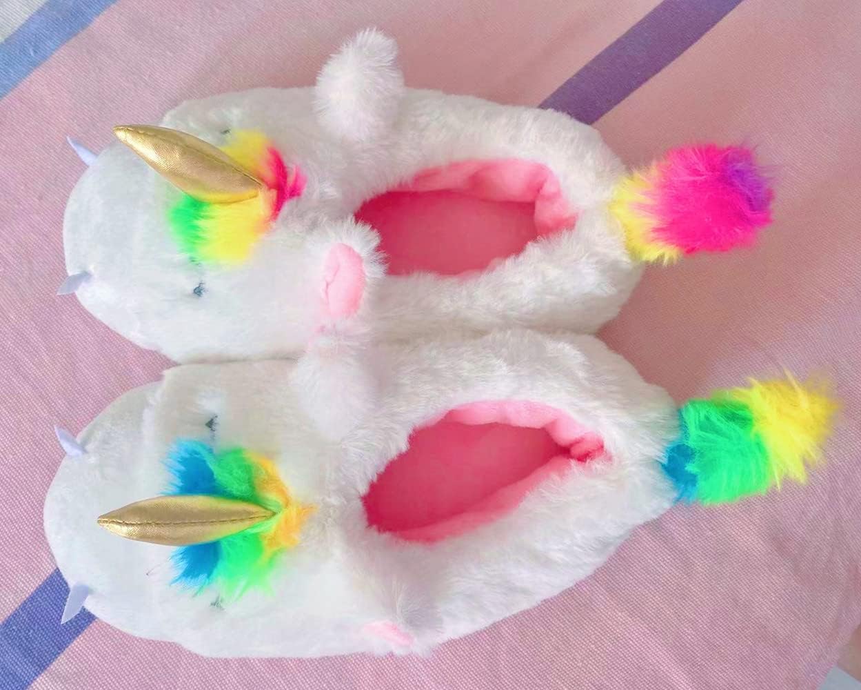 Girls Unicorn Slippers Toddler Girls Slippers Warm Comfortable Anti-Slip House Slipper for Kids Indoor Outdoor(Little Kid/Big Kid)