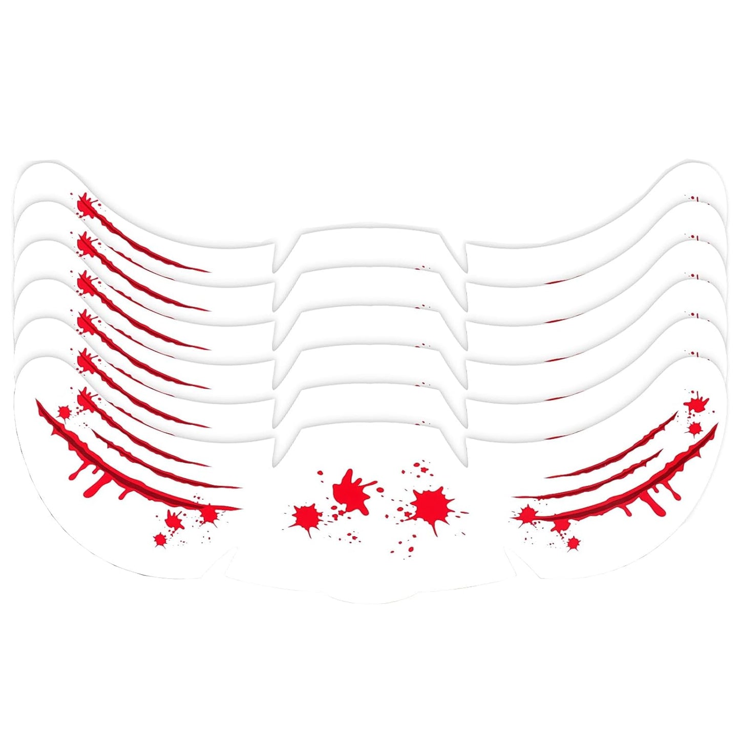 Halloween Scary Glitter Freckles, 6 Pcs Scars Stitches Face Tattoo Sparkle Red Wounds Freckles Makeup Patches for Face Rave Accessories