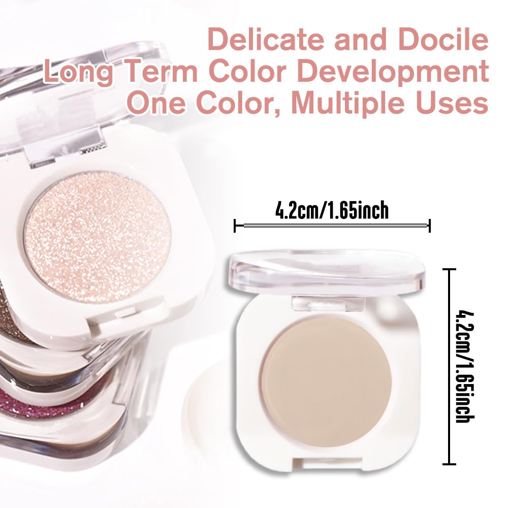 Nude Brown Matte Single Eyeshadow, Lightweight Blendable Mini Eye Shadow for Older Women, Monochrome Eyeshadow Palette Makeup Pigmented Waterproof, Vegan & Cruelty-Free, 06