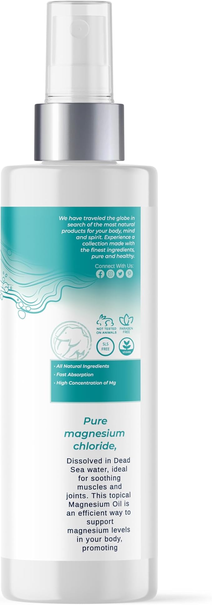 Natural Elephant Dead Sea Magnesium Oil Spray for Topical Use | 100% Pure | 6.7 fl oz (Pack of 2) | Promotes Relaxation and Well-Being