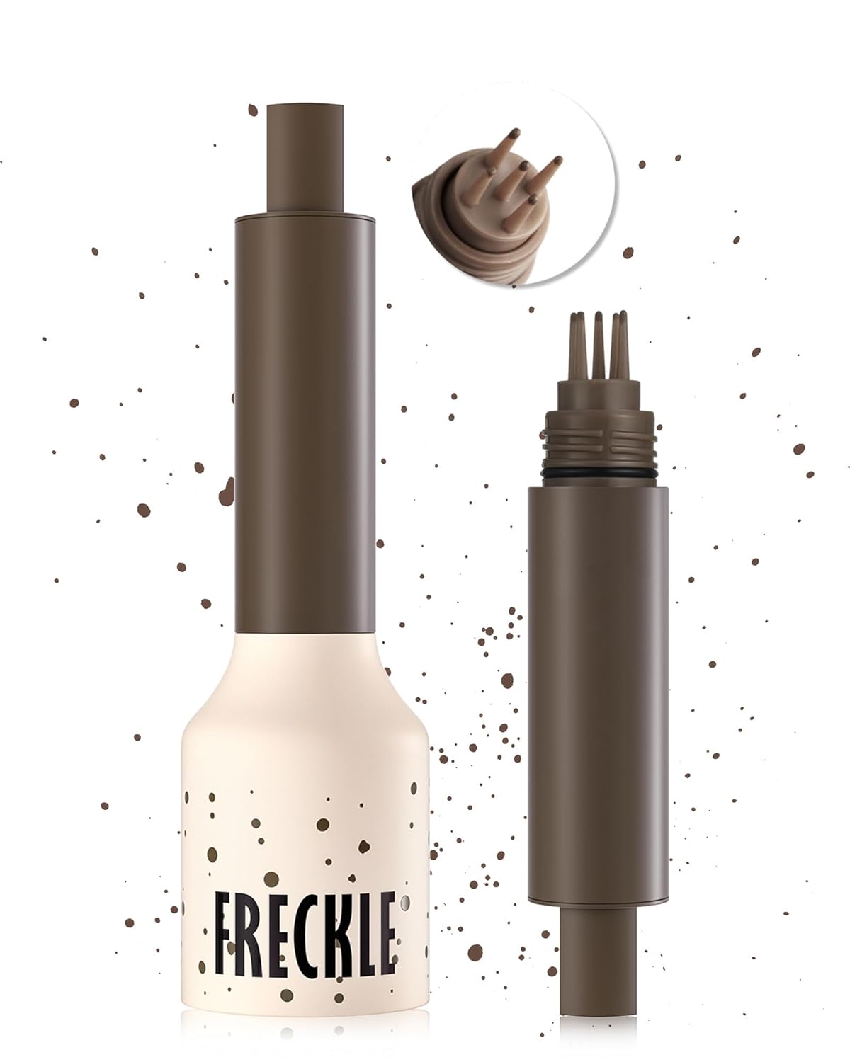 Freckle Stamp Cushion, Vivid Natural Faux Freckles Pen, Long Lasting Waterproof Quick Dry Lifelike Fake Freckle Stamp Pencil, Get Sun-kissed Stars Makeup in One Press, Makeup Gift for Women Girl-01