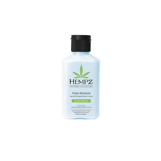HEMPZ Body Lotion Triple Moisture - Whipped Crème Daily Moisturizing Cream, Shea Butter Hand and Body Moisturizer - Hemp Lotion - Skin Care Products, Hemp Seed Oil - 2.25 oz.