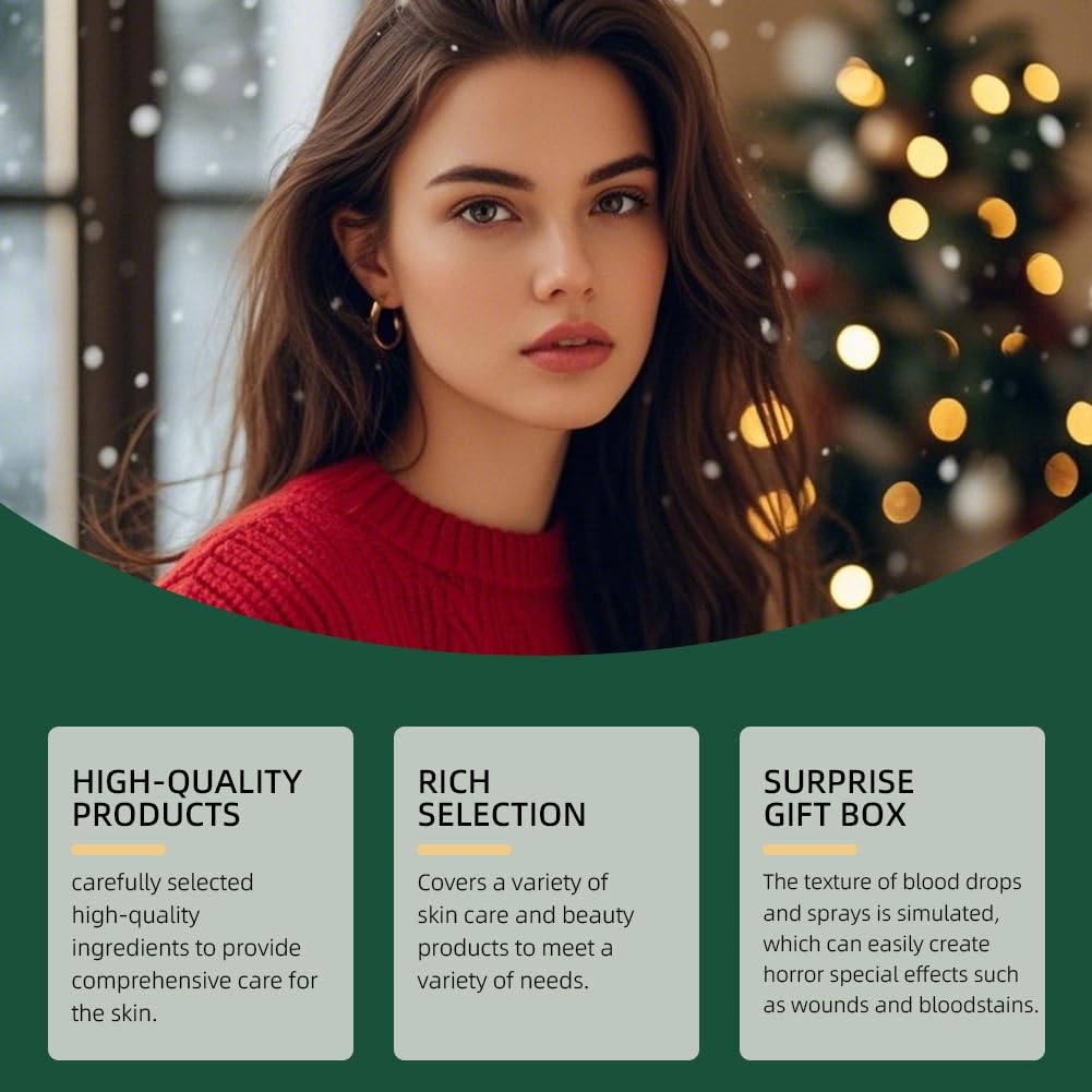 Makeup Advent Calendar 2025 for Women,24 Days Christmas Gift Makeup Sets with Lip Gloss,Body Lotion,Face Cream for Moisturizing,Even Skin Tone and Increase Skin Elasticity,Xmas Skincare Gift