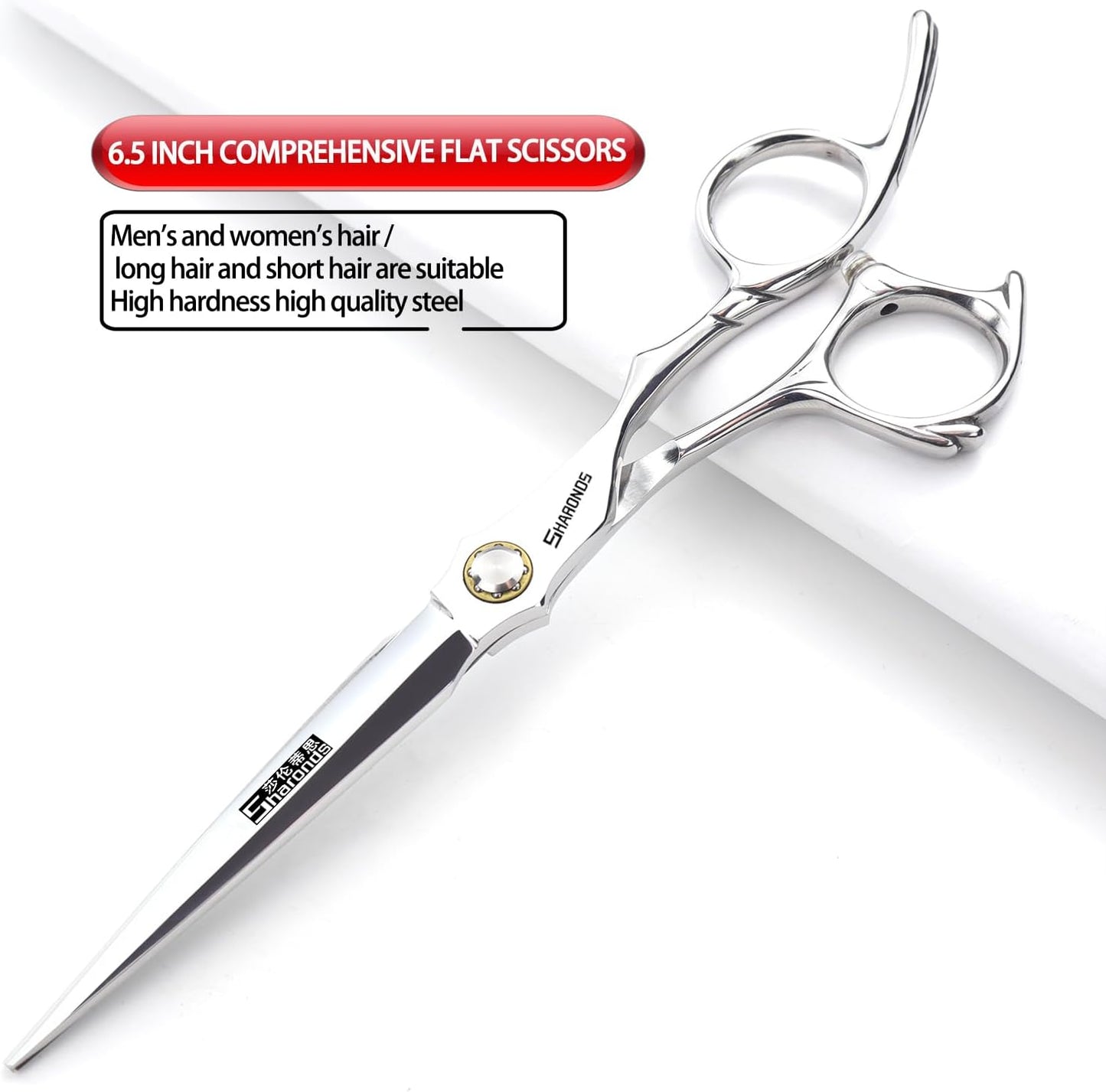 6.5-inch Sharonds hair clippers, professional Japanese 440C scissors, efficient scissors, scissors, comb adjuster