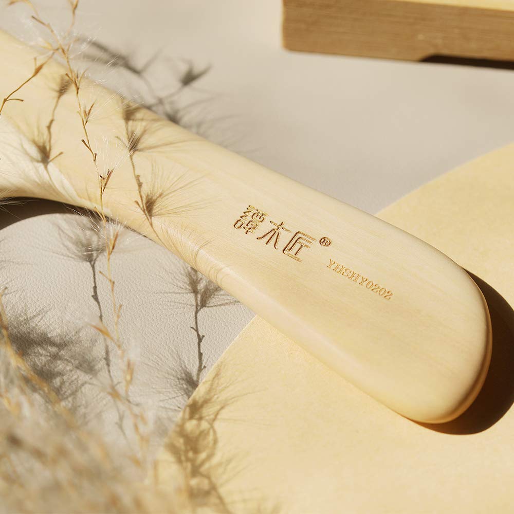 TAN MUJIANG Wood Wide Tooth Hair Comb for Curly Hair Natural Water Boxwood Anti-static YHSHY0202