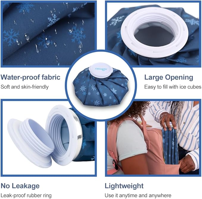 NEWGO Bundle of Cooling Eye Mask and Ice Bag 6 Inch