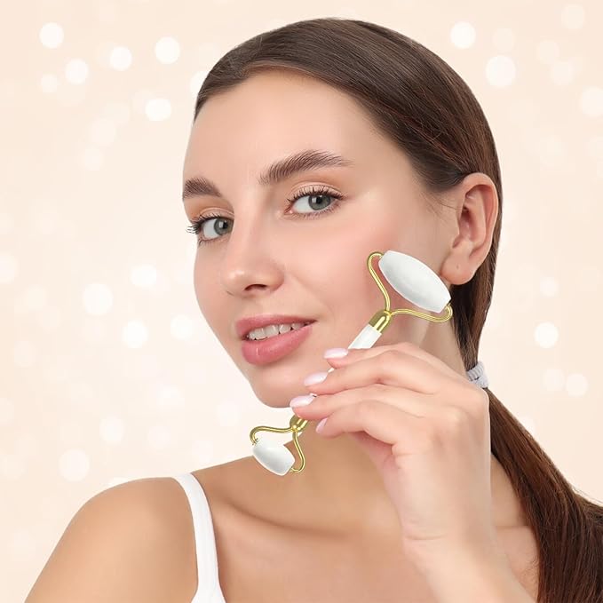 Gua Sha Facial Massage Tool & Jade Roller Set, Facial Massager for Face, Neck, Back, Arms, Legs, Eye,SPA Gifts for Women Gua Sha Facial Massager Reduce Puffiness and Improve Wrinkles