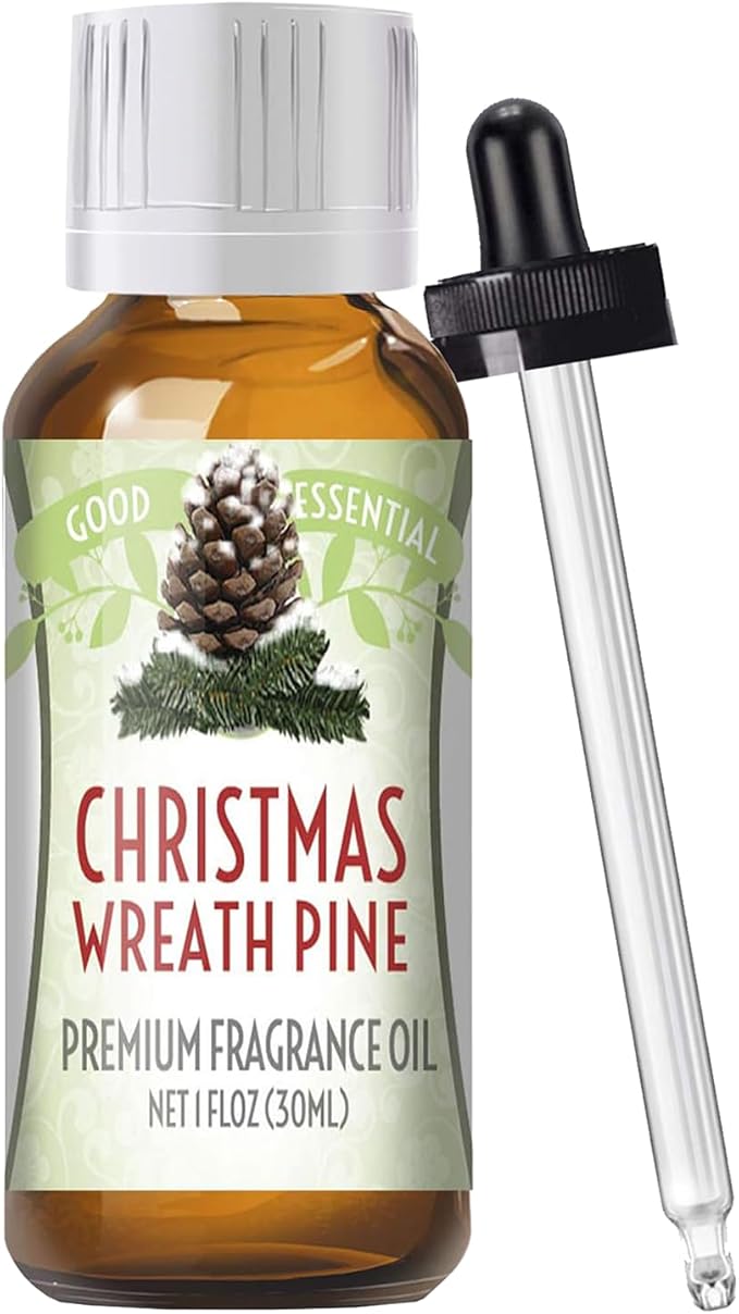 Good Essential - Professional Christmas Wreath Fragrance Oil 30ml for Candles Soaps, Lotions, Perfume 1 fl oz - Christmas Scented Oils for Diffuser - Candle Fragrance Oil - Fragrance Oil Soap Making