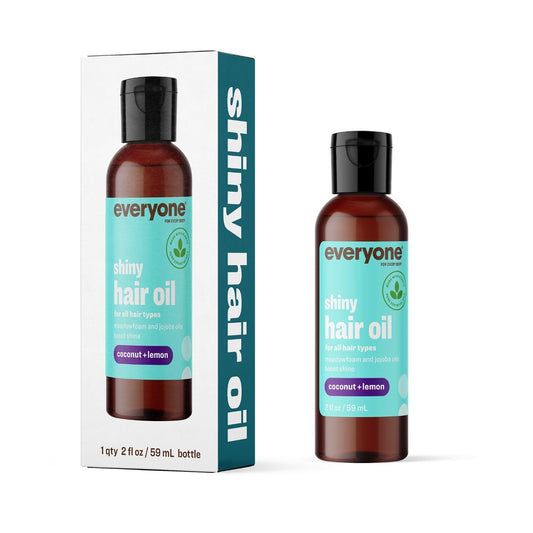Everyone Hair Care Hair Oil - Coconut & Lemon, 2 fl oz Bottle, Hair Treatment Oils for Shiny Hair, Flyaways & Frizz Control, Sulfate Free & Paraben Free