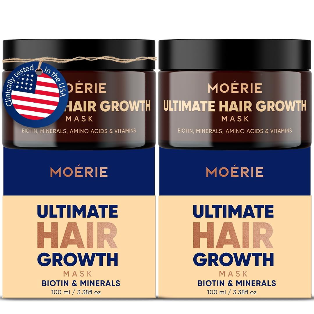 Moerie Hair Growth & Repair Mask - Restorative, Vegan-Friendly Treatment for Longer, Thicker, Fuller Hair - 100ml, 2 pack