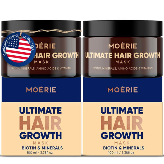 Moerie Hair Growth & Repair Mask - Restorative, Vegan-Friendly Treatment for Longer, Thicker, Fuller Hair - 100ml, 2 pack