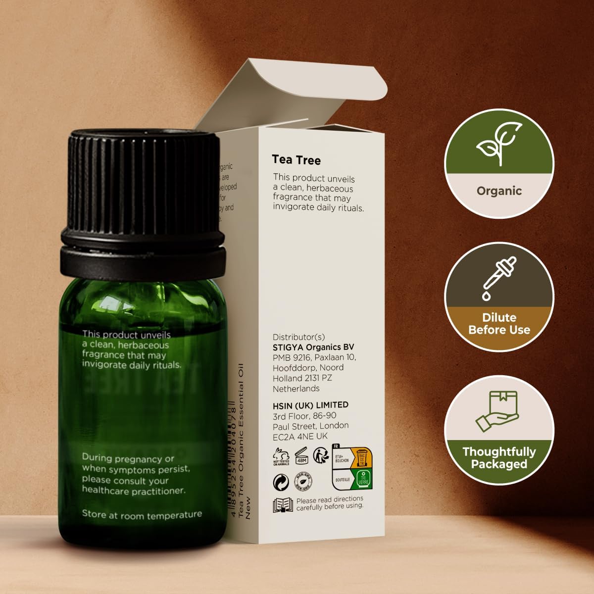 Gya Labs Organic Tea Tree Essential Oil - 0.34 Fl Oz - for Skin, Hair, Diffuser, Aromatherapy, DIY Candle Making Scents