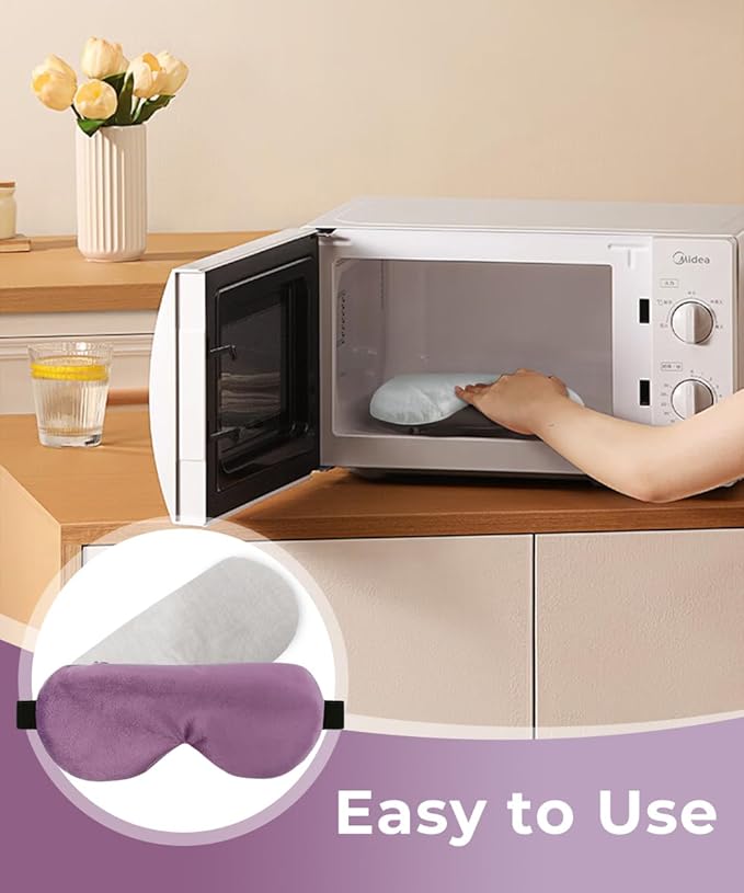 Aroma Season Heated Eye Mask for Dry Eyes, Warm Eye Compress with Flaxseed, Moist Heat Therapy