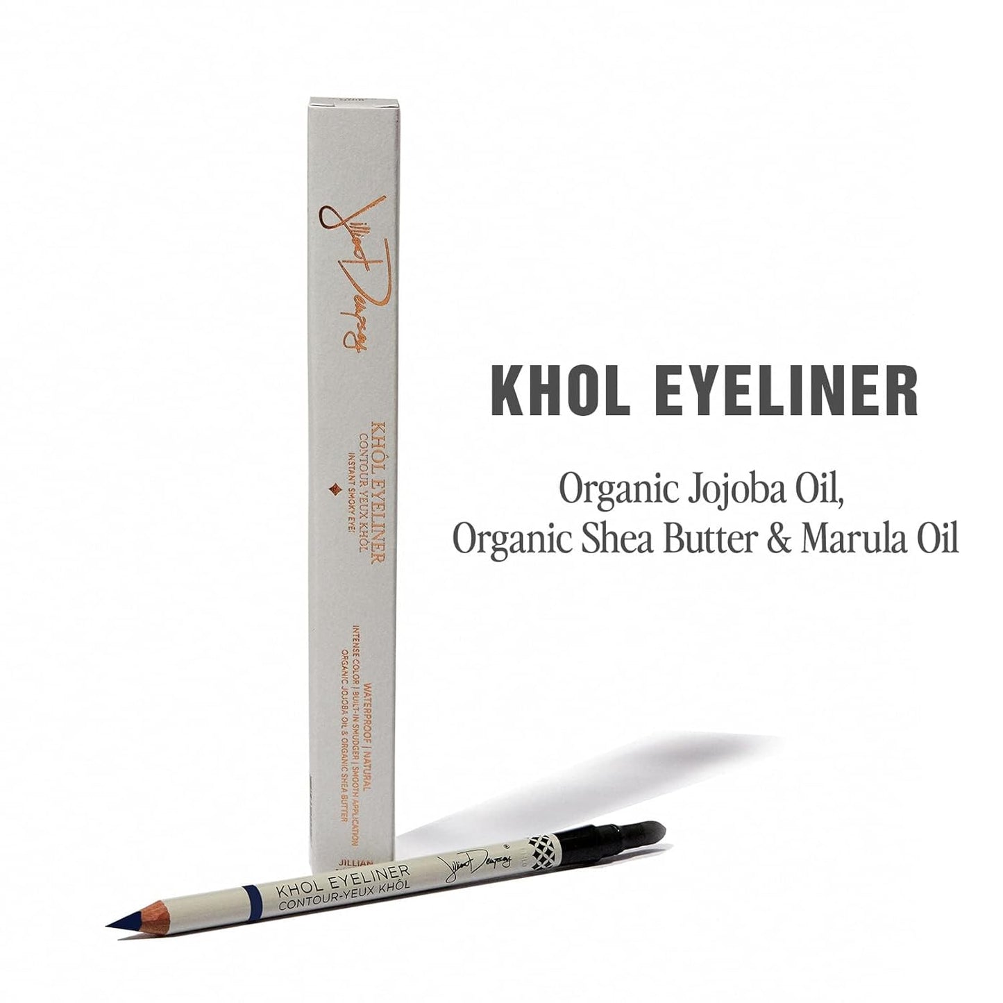 Jillian Dempsey Khol Eyeliner: Clean, Waterproof Eyeliner Pencil with Built-In Smudger for Effortless Blending – Rich Pigment, Cruelty-Free, Black Sapphire