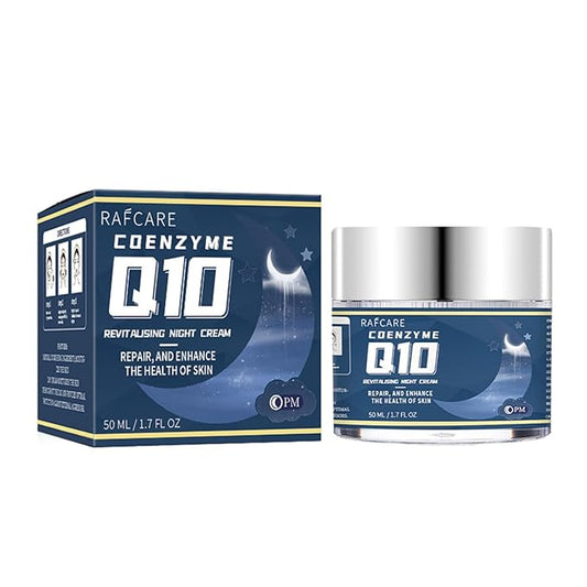 Renewing Coenzyme Q10 Night Cream – Intense Hydration & Anti-Aging Formula for Sensitive Skin, Non-Greasy Overnight Repair with Hyaluronic Acid 1.7 Fl Oz