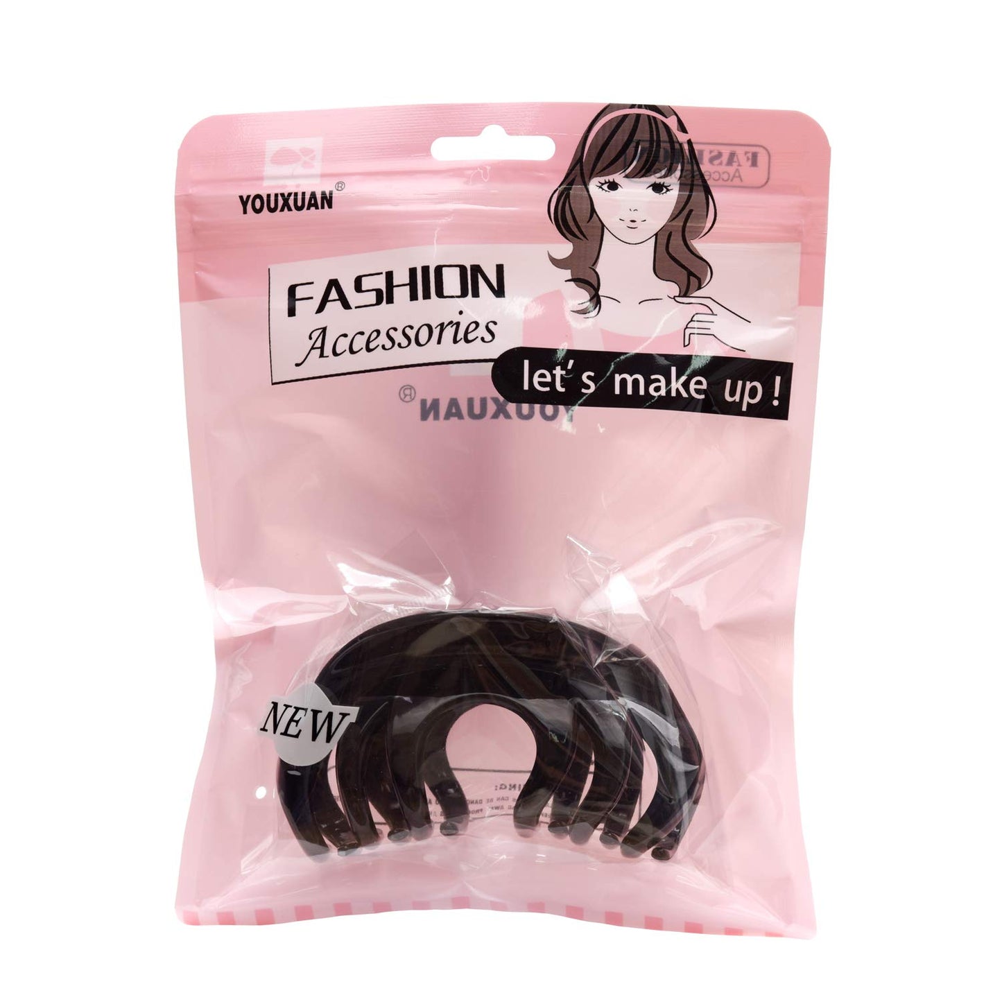 Youxuan 4 Inch Hair Claw for Women, Pretty Clip, Grip for Thick Hair, Black