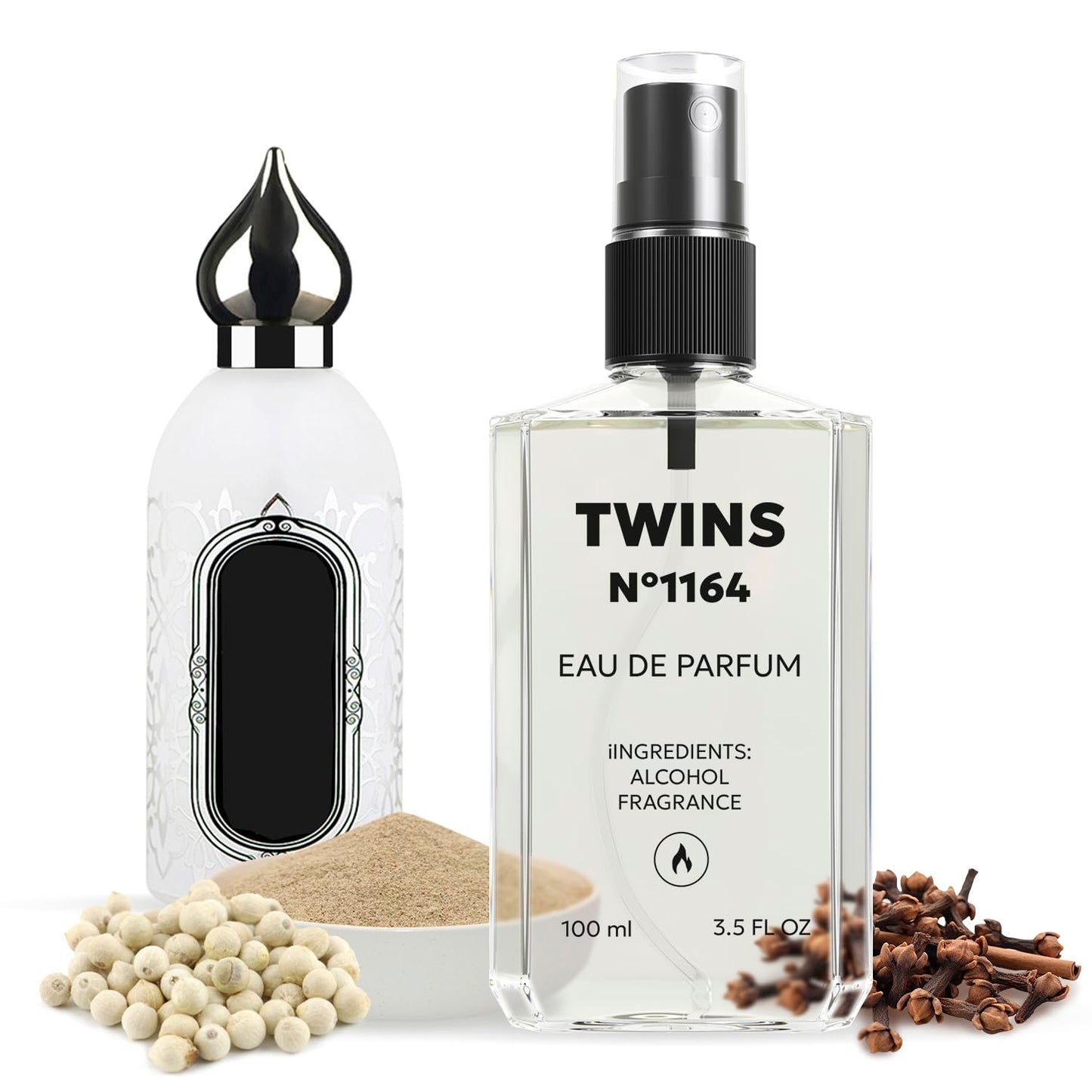 TWINS Impression of Musk Kashmir | Unisex Perfume for Women and Men Eau de Parfum | No.1164 | 3.4 Fl Oz / 100 ml