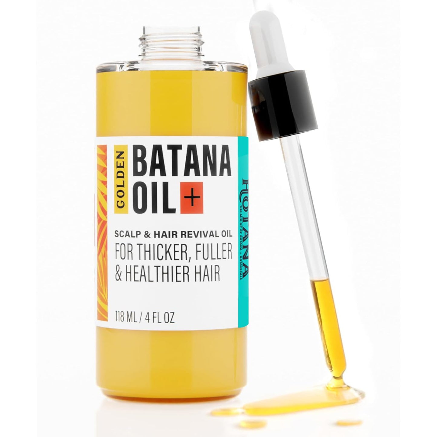 Golden Batana Oil | Dr Sebi Organic Hair Growth Oil from Honduras for Fuller, Thicker & Healthier Hair | 4 oz