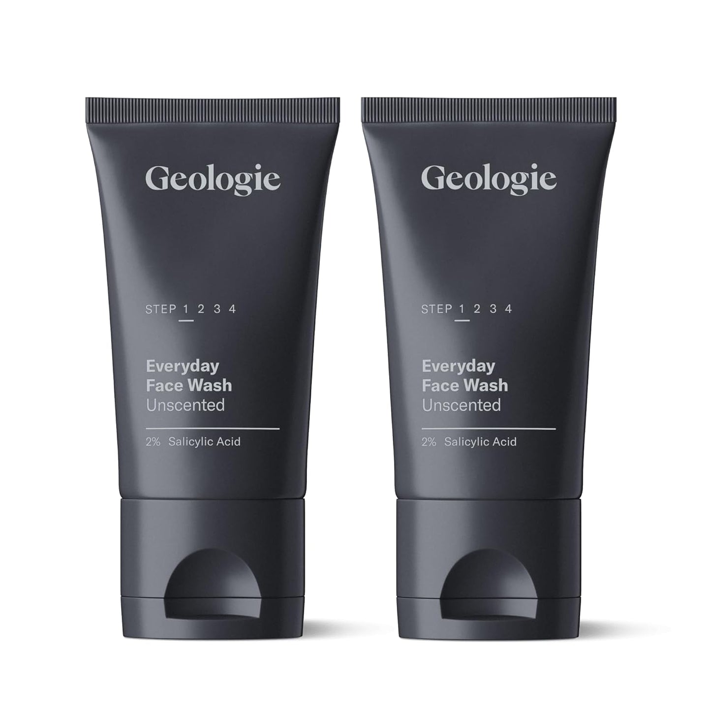 Geologie 2% Salicylic Acid Unscented Face Wash | Fragrance-Free Facial Cleanser for Men & Women | Acne & Oil Control | Non-irritating, Deep Cleansing & BHA Exfoliating Face Wash | 2-Pack