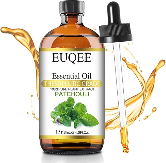 Patchouli Essential Oil 118ml Patchouli Oil with Glass Dropper for Diffuser, DIY Soap, Candle Making - 4Fl Oz