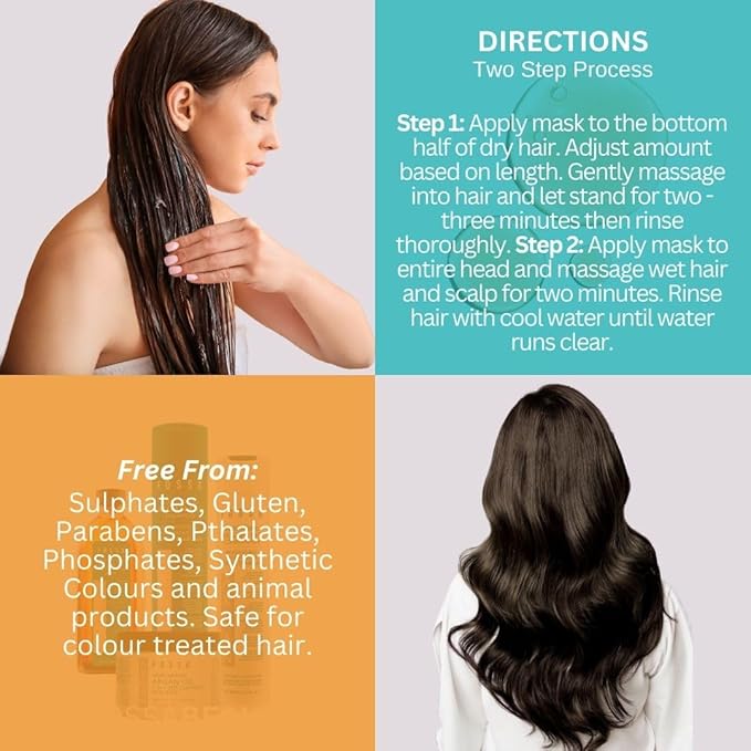 Fossa BEAUTY Moisturizing Argan Oil 7-in-1 Hair Mask | Hair Growth Serum, Shampoo, Conditioner, Detangler, Shine Enhancer & Frizz Reducer | All Hair Types, Colour Safe | 237ml, 8 fl. oz.