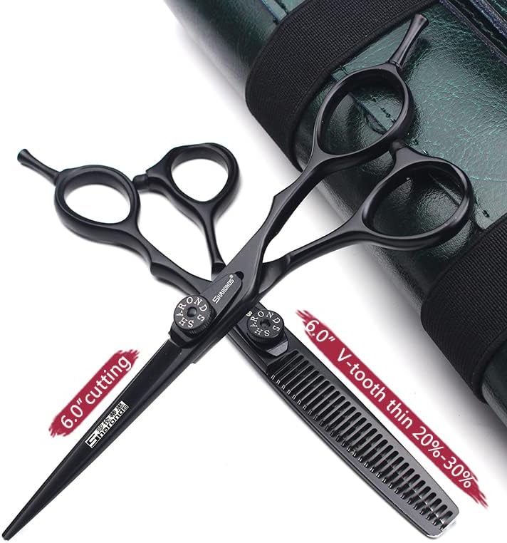 5/5.5/6 Professional Barber Set, with sharp blades that are easy to trim, suitable for hairdressers and hair salons (6-inch -2pc-D)