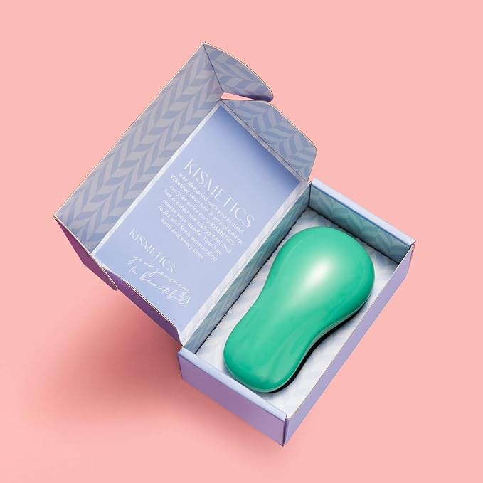 Hand Grip Brush, Gentle Detangling, Detangler Hair Brush for All Hair Types. For use on Wet or Dry Hair (Aqua)