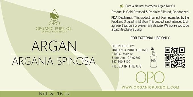 Moroccan Argan Oil - Pure & All Natural, Partially Filtered, Reduced Scent, Unscented Deodorized Argon Oil Perfect for Hair, Skin, Scalp, Body Care Moisturizer 16 OZ - Marrakesh Oil