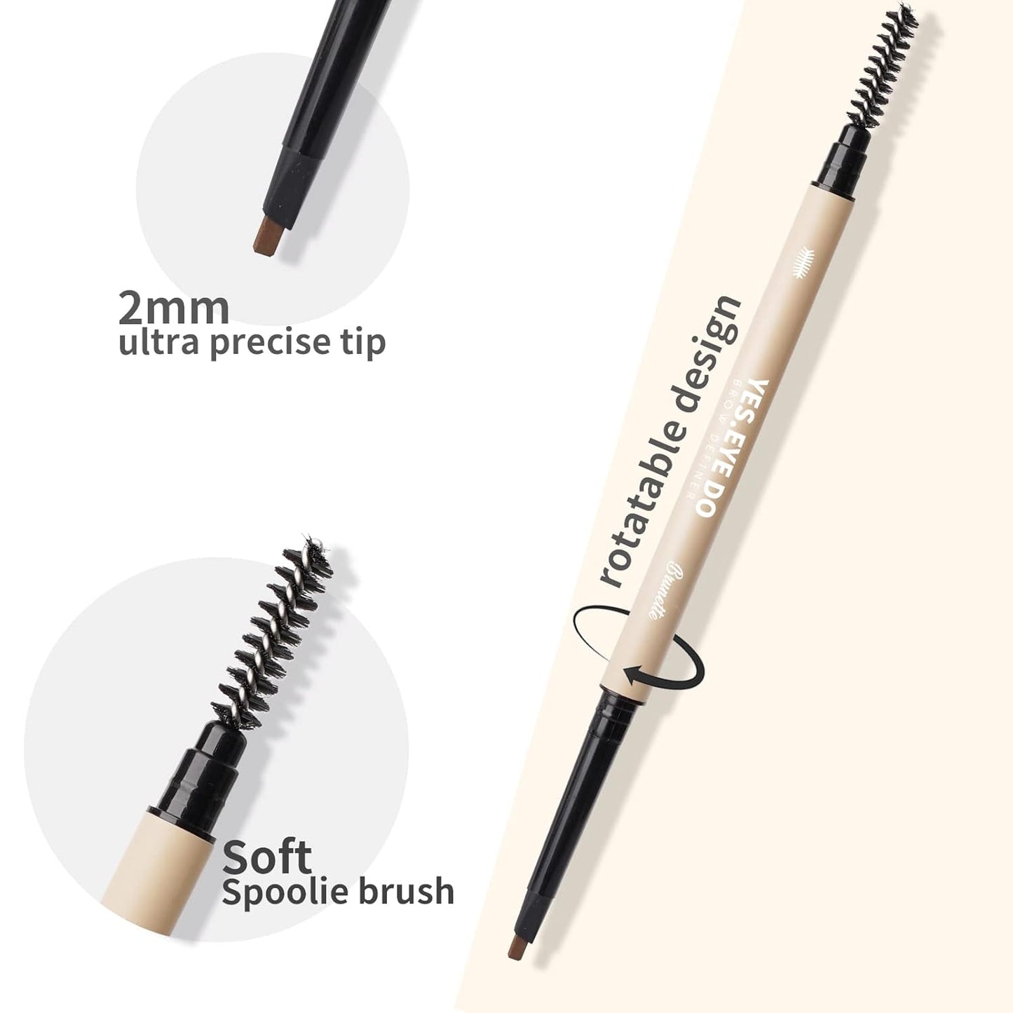 Blonde Eyebrow Pencil, Ultra Fine Blonde Eyebrow Pen for Women, Waterproof Retractable Brow Defineing Pen for Perfectly Filling Shaping Sculpting Sparse Brows, Long Wear, Sweatproof, YES.EYE DO