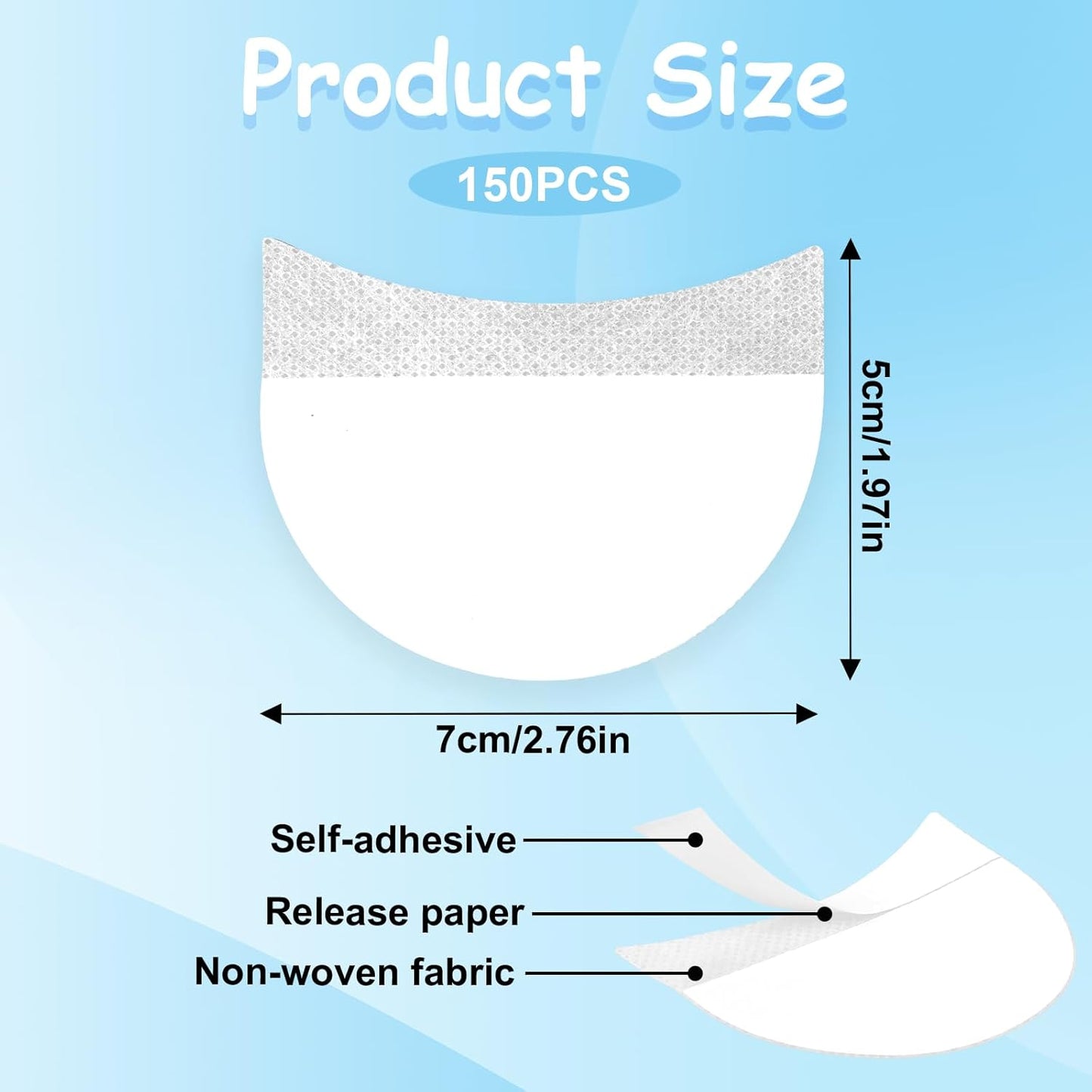 150 Pcs Eyeshadow Shields, Lint Free Eyeshadow Stencil Gel Pad Under Patches, Prevent Makeup Residue Eye Shadow Makeup Patches for Eyelash Extensions, Eyeliner, Lip and Tinting Makeup