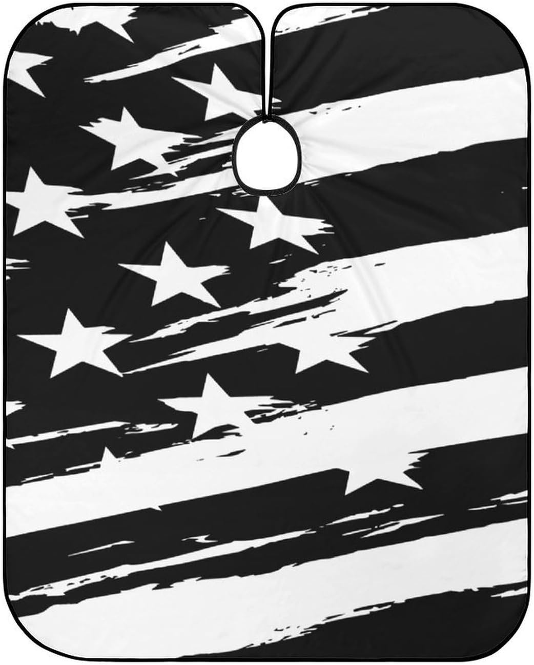 Salon Cape for Women, Waterproof Black White Stripes American USA Flag Art Barber Hairdressing Cape Large Long Hairdressing Haircut Apron Hair Cutting Gown, & Chemical Resistant
