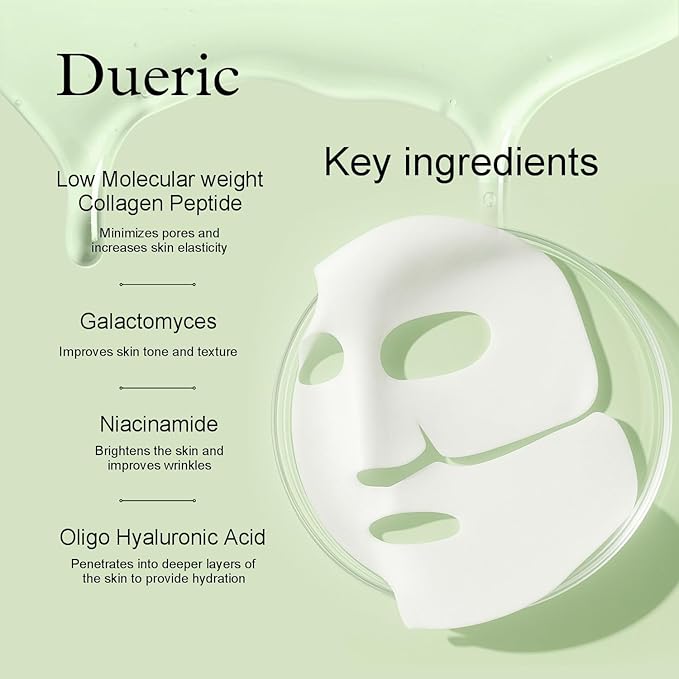 Bio Collagen Face Mask, Deep Hydrating Sheet Mask, Korean Collagen Face Mask for Firming, Brightening & Anti-Aging, Hydrating Collagen Facial Treatment, 34g 4 sheets