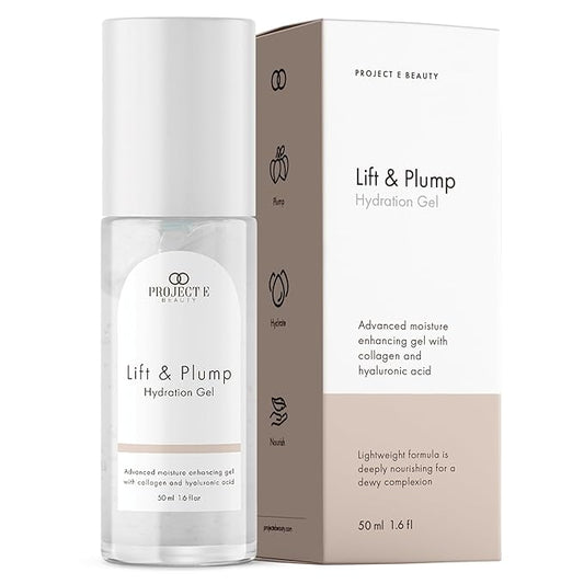 Lift & Plump Hydration Gel by Project E Beauty | 24-Hour Hydration | Anti-Aging Pore Tightening Treatment | Hydrating & Moisturizing Facial Skincare | Fine Lines and Wrinkles | 50ml