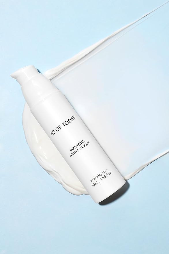 AS OF TODAY R Peptide Night Cream - Intensive Overnight Cream for Soothing, Comforting, Deep Hydration, Anti-Aging, Wrinkle Reduction with 1% Pure Peptide & 2% Niacinamide, Clean Beauty 1.35 fl oz.