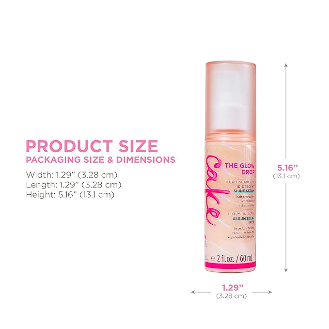 Cake Beauty The Glow Drop Iridescent Shine Serum, Vegan and Sulfate-Free, 2 oz