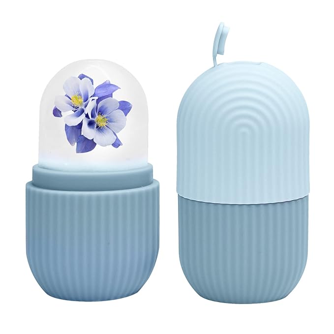 Ice Face Roller, Eye Puffiness Relief, Silicone Facial Massage Ice Mold, Reusable Face Massage, Blue