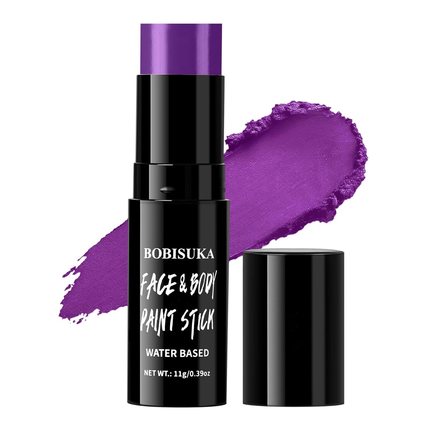 BOBISUKA Purple Face & Body Paint Stick Water-Based Washable Face Paint Makeup Stick for Halloween Witch, Zombie, Skull, Clown, Butterfly, Galaxy, Cosplay, SFX, Sports Eye Black & Costume Party